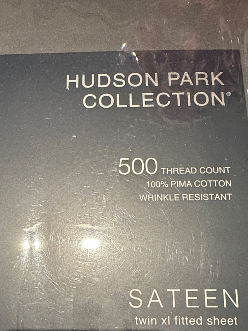 Hudson Park Collection Sateen Twin XL Fitted Sheet - Gray